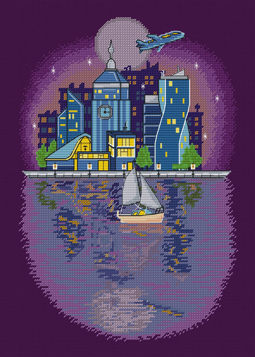 Night city - PDF Cross Stitch Pattern