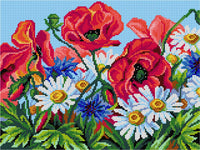 Gobelin canvas for halfstitch without yarn Wildflowers 3598J