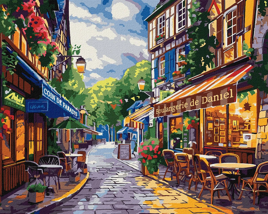 Painting by Numbers kit A street in France KHO3651