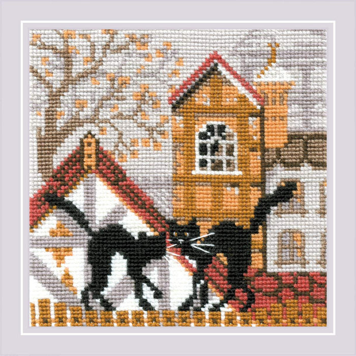 City & Cats Autumn R613 Counted Cross Stitch Kit