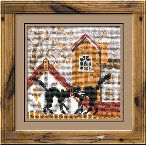 City & Cats Autumn R613 Counted Cross Stitch Kit
