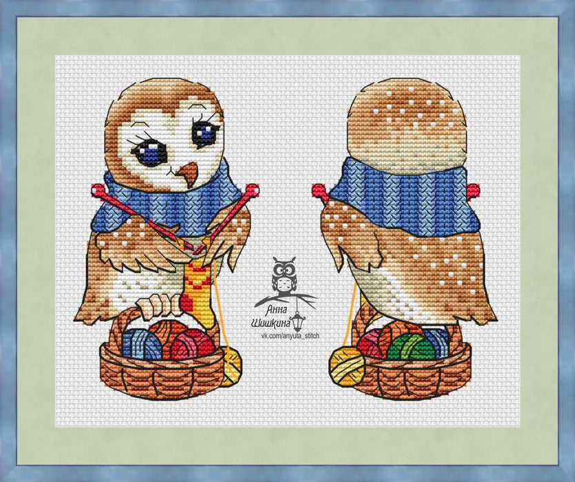 I am a knitter owl - PDF Cross Stitch Pattern