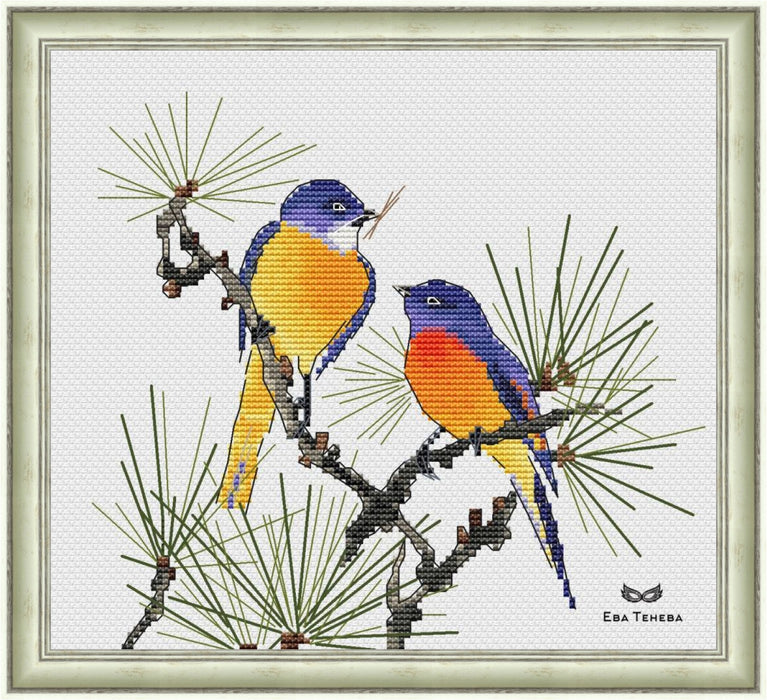 Spring in the pine forest - PDF Cross Stitch Pattern