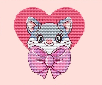 Heart Zoo. Kitty - PDF Cross Stitch Pattern