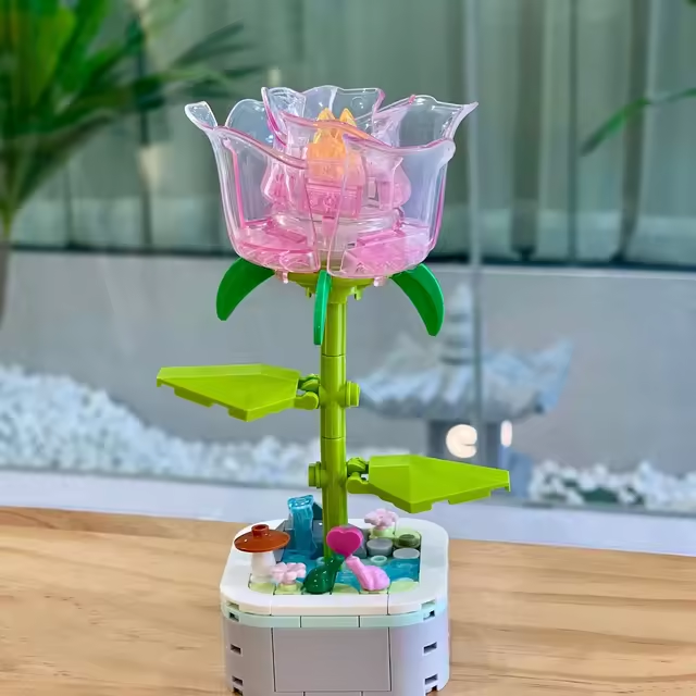 Rose Building Brick Potted Flower F07M9-10(103)-I3