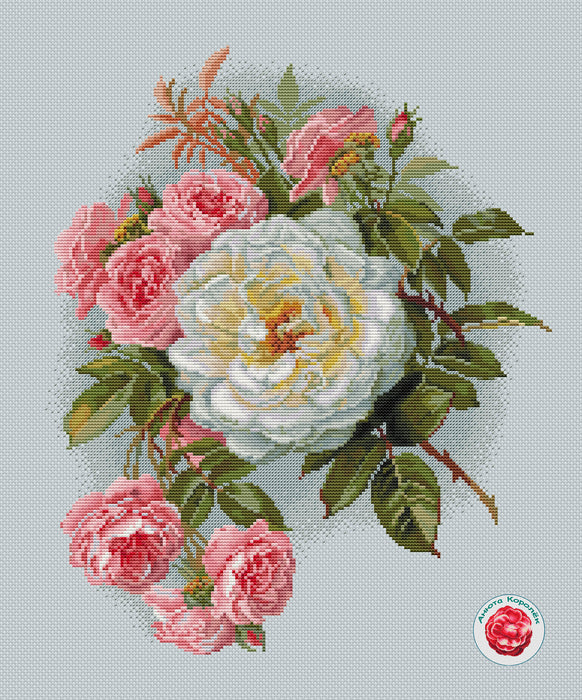 White and Pink - PDF Cross Stitch Pattern