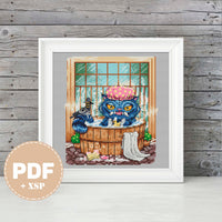 In the Bathroom - PDF Cross Stitch Pattern