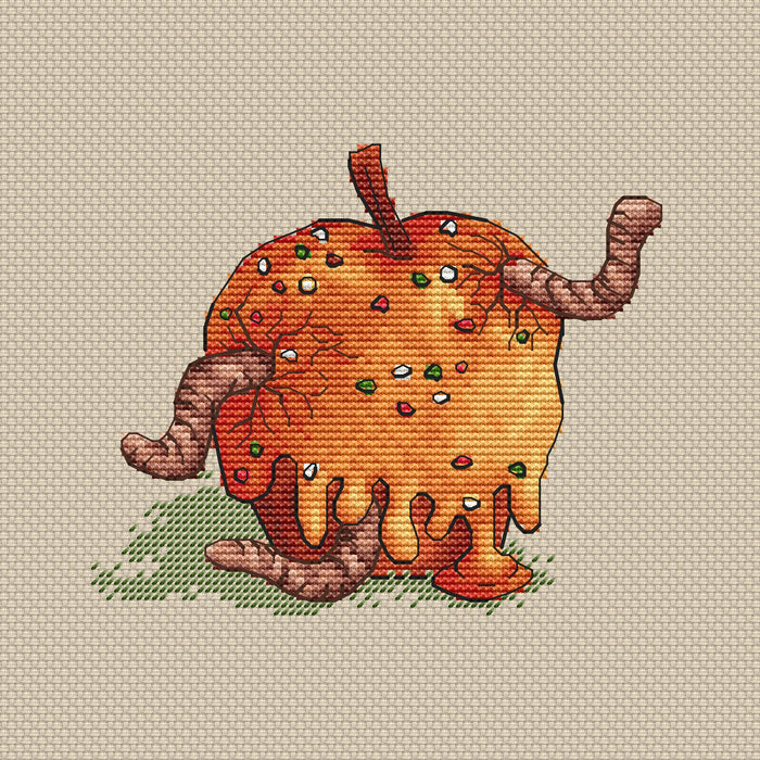 Apple in caramel - PDF Cross Stitch Pattern