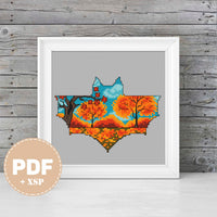 Autumn in the Park - PDF Cross Stitch Pattern