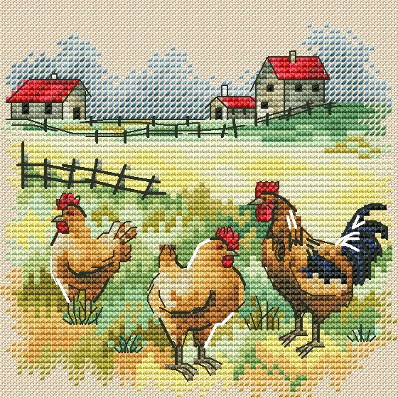 Rural landscape 3 - PDF Cross Stitch Pattern