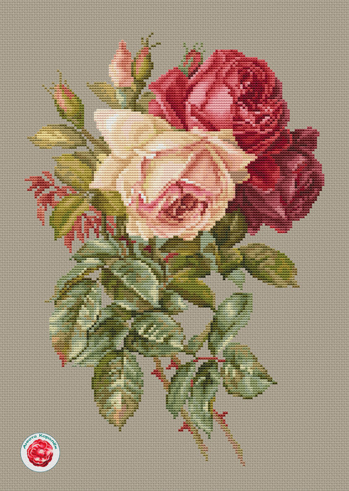 Three Roses - PDF Cross Stitch Pattern