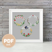 Spring Wreaths - PDF Cross Stitch Pattern