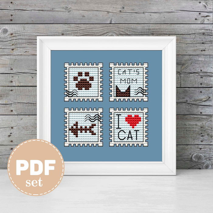 i love cat - PDF Cross Stitch Pattern