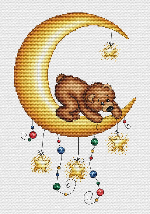 Bear on the moon - PDF Cross Stitch Pattern