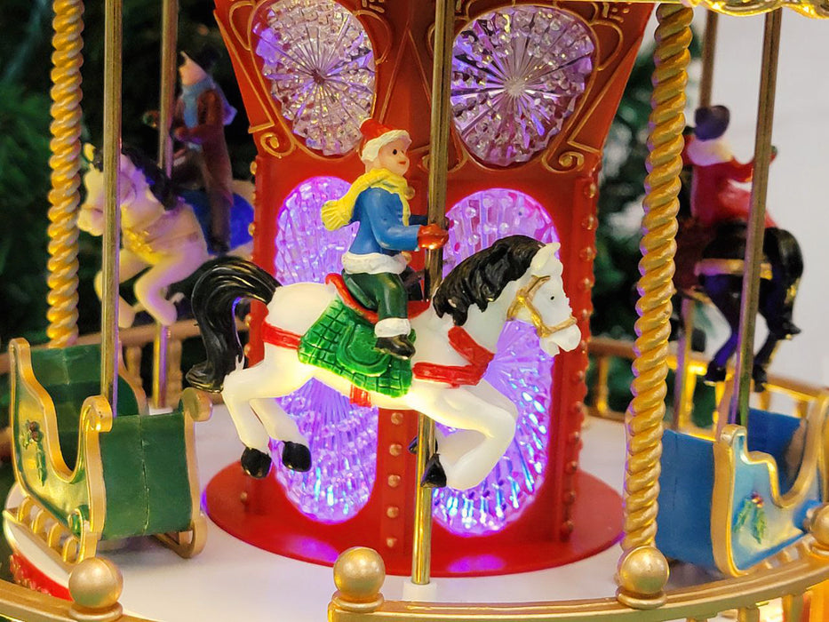 Christmas Carousel Decoration. Christmas Village F07M4-11-W270