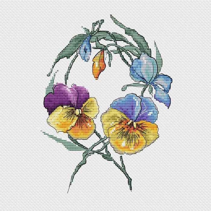 Wreath with Viols - PDF Cross Stitch Pattern