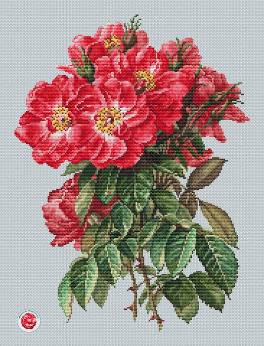 Red Wild Rose - PDF Cross Stitch Pattern