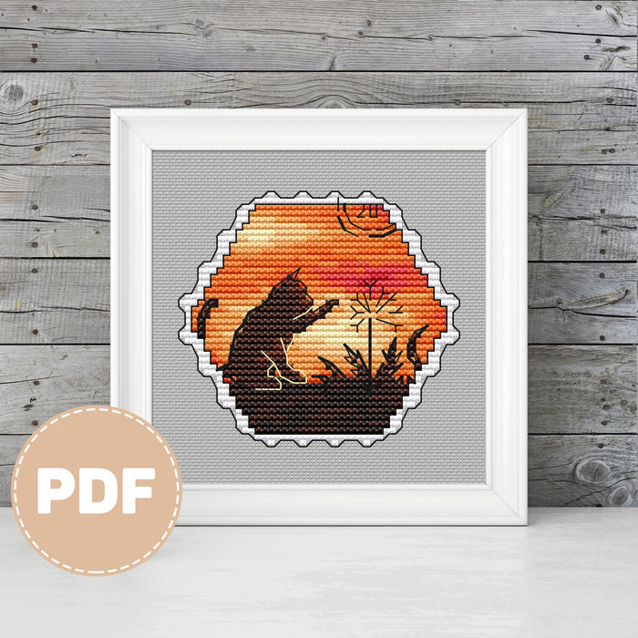 Sunset. Post Stamps - PDF Cross Stitch Pattern