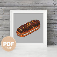 Eclair with Chocolate - PDF Cross Stitch Pattern