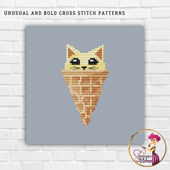 Ice cream with limon cat - PDF Cross Stitch Pattern