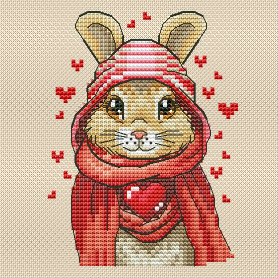 Bunny in Love - PDF Cross Stitch Pattern