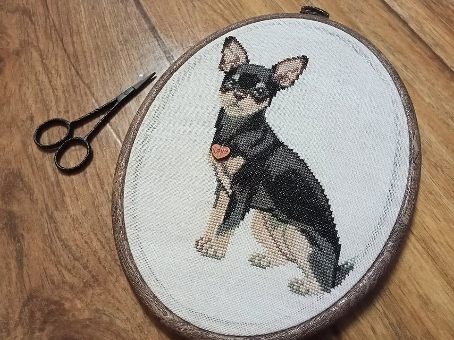 Black short hair chihuahua - PDF Cross Stitch Pattern