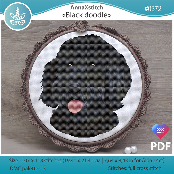 Black doodle - PDF Cross Stitch Pattern