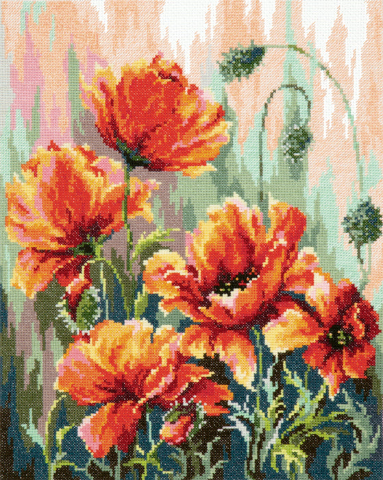 Poppies in the Morning Light 40-72 Counted Cross-Stitch Kit