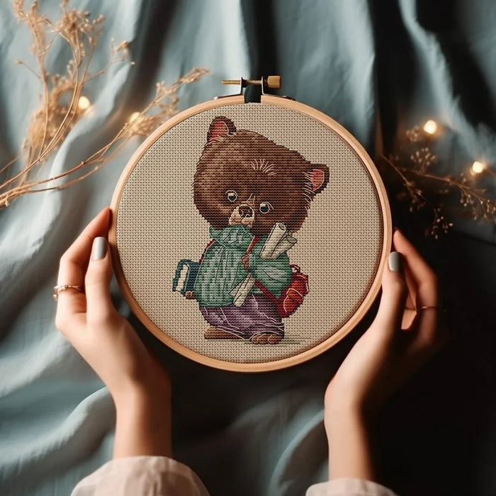 Bear in Blue Sweater - PDF Cross Stitch Pattern