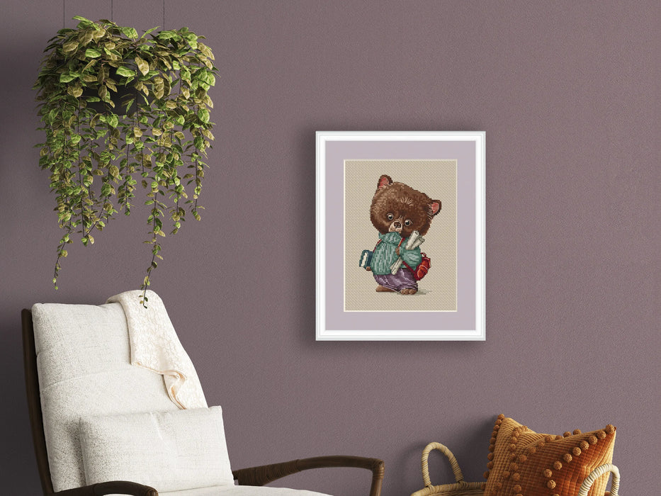 Bear in Blue Sweater - PDF Cross Stitch Pattern