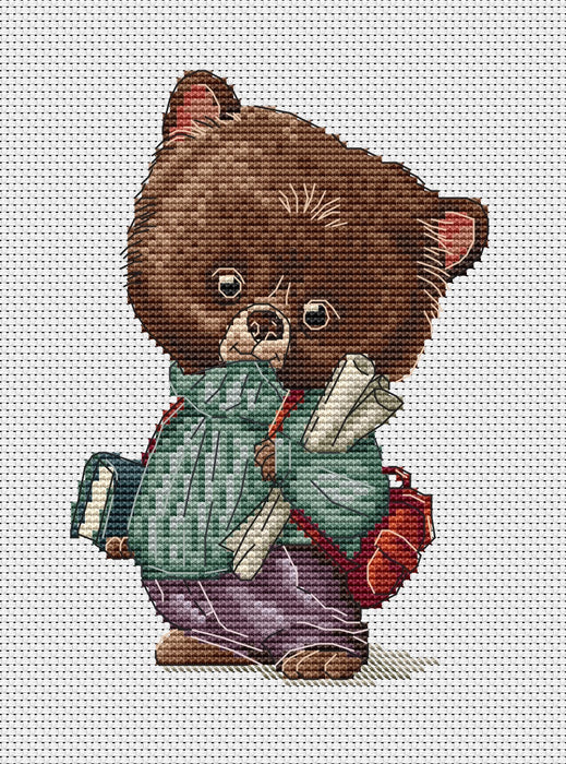 Bear in Blue Sweater - PDF Cross Stitch Pattern