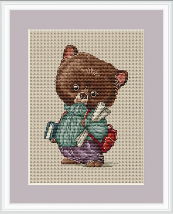 Bear in Blue Sweater - PDF Cross Stitch Pattern