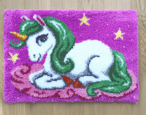 Latch-hook Carpet Kit on canvas Unicorn 4158 - Wizardi