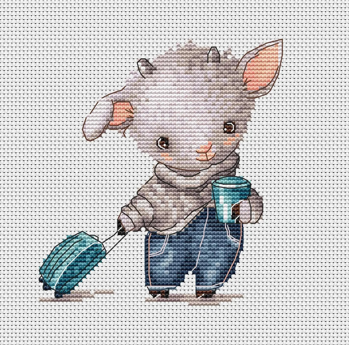 Traveler Baby Goat - PDF Cross Stitch Pattern