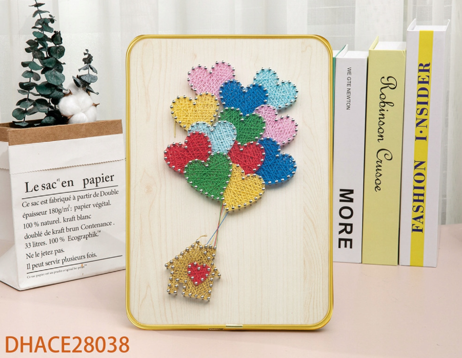 House with Balloons String Art Kit with Stand. Simple Decorative DIY String Art Craft Kit M1-3 DHACE28038