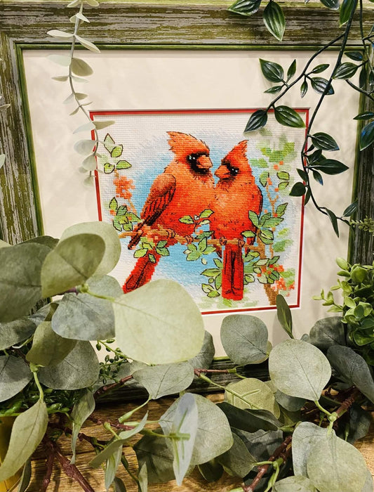 Red Cardinals 2096R Counted Cross Stitch Kit - Wizardi