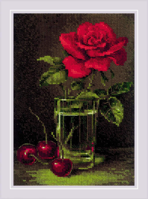 Rose and Sweet Cherry 2123R Counted Cross Stitch Kit - Wizardi