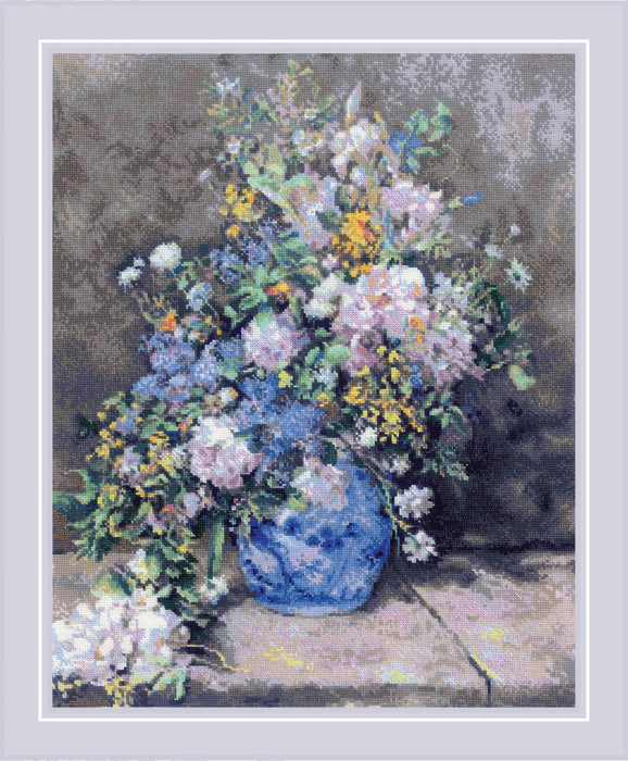 Spring Bouquet after P. A. Renoir's Painting 2137R Counted Cross Stitch Kit - Wizardi