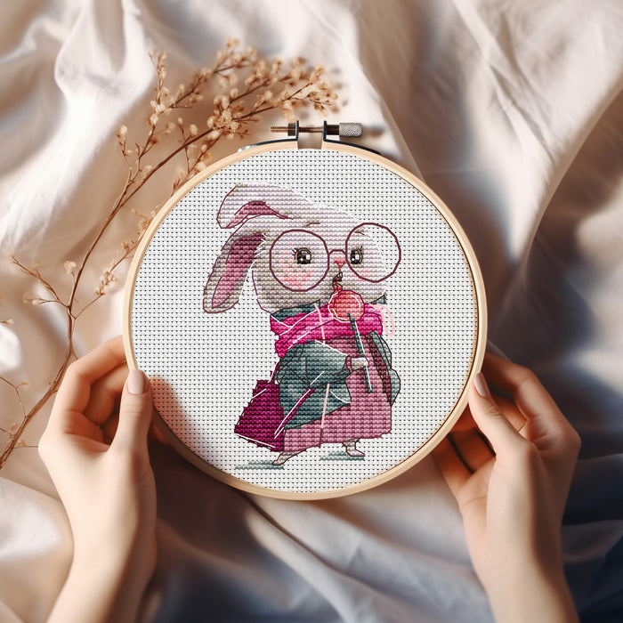 Bunny with Lollipop - PDF Cross Stitch Pattern