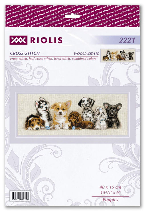 Puppies 2221R Counted Cross Stitch Kit - Wizardi