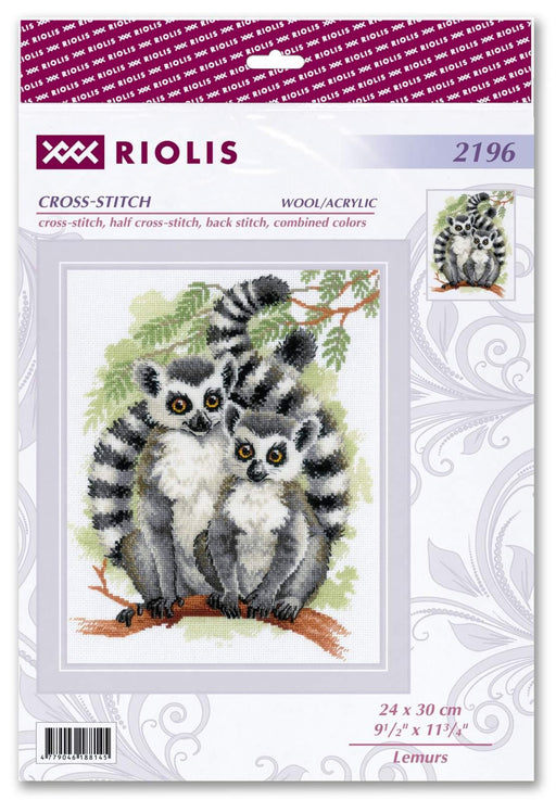 Lemurs 2196R Counted Cross Stitch Kit - Wizardi