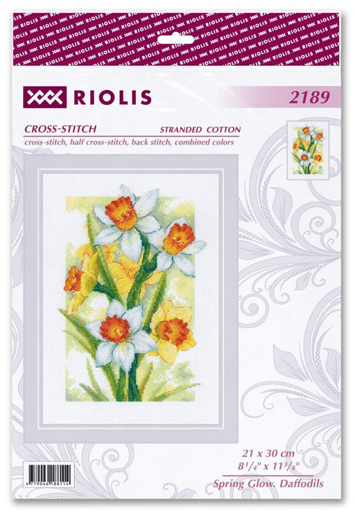 Spring Glow. Daffodils 2189R Counted Cross Stitch Kit - Wizardi