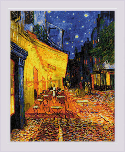 Café Terrace at Night after V. Van Gogh's Painting 2217R Counted Cross Stitch Kit - Wizardi