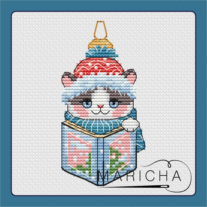 Toy book-cat - PDF Cross Stitch Pattern