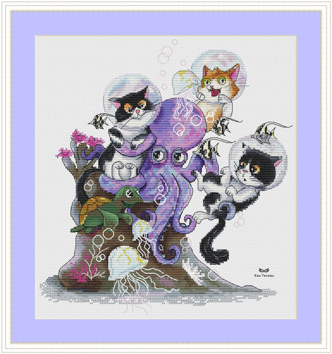 The elements are no obstacle for friends - PDF Cross Stitch Pattern