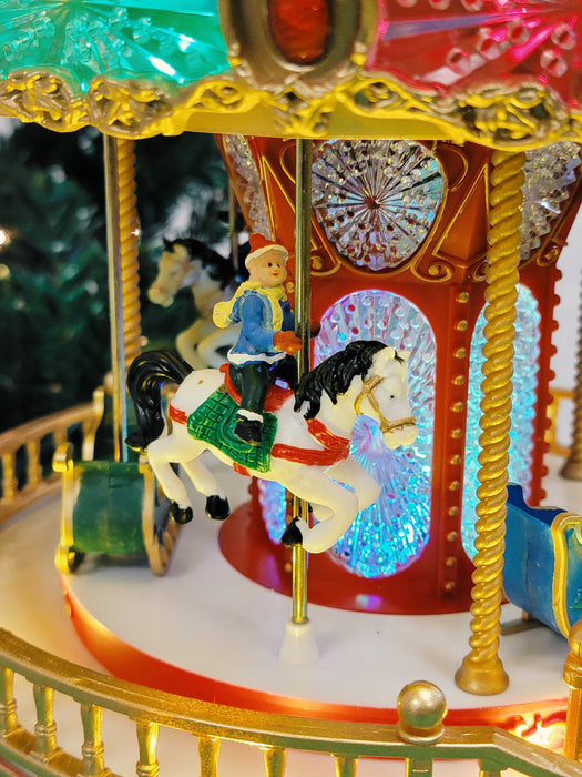 Christmas Carousel Decoration. Christmas Village F07M4-12-W269