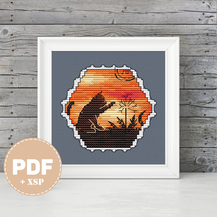 Sunset. Post Stamps - PDF Cross Stitch Pattern