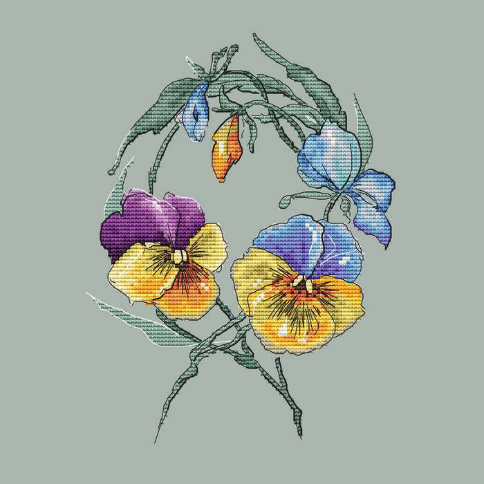 Wreath with Viols - PDF Cross Stitch Pattern