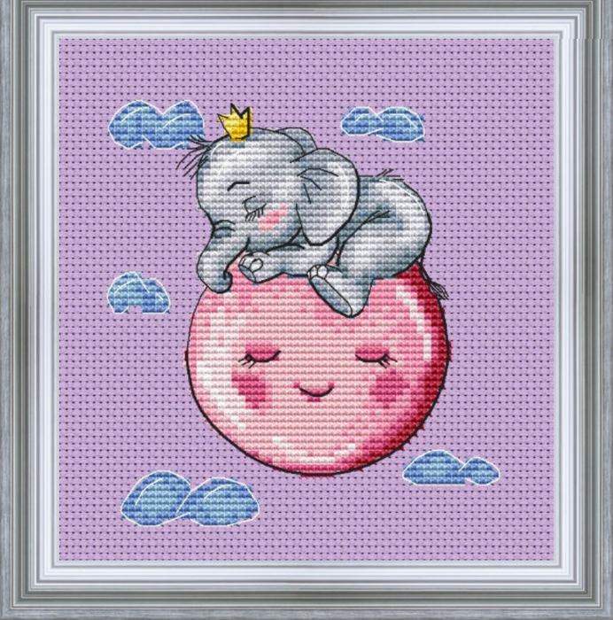 Sleeping Baby Elephant - PDF Cross Stitch Pattern