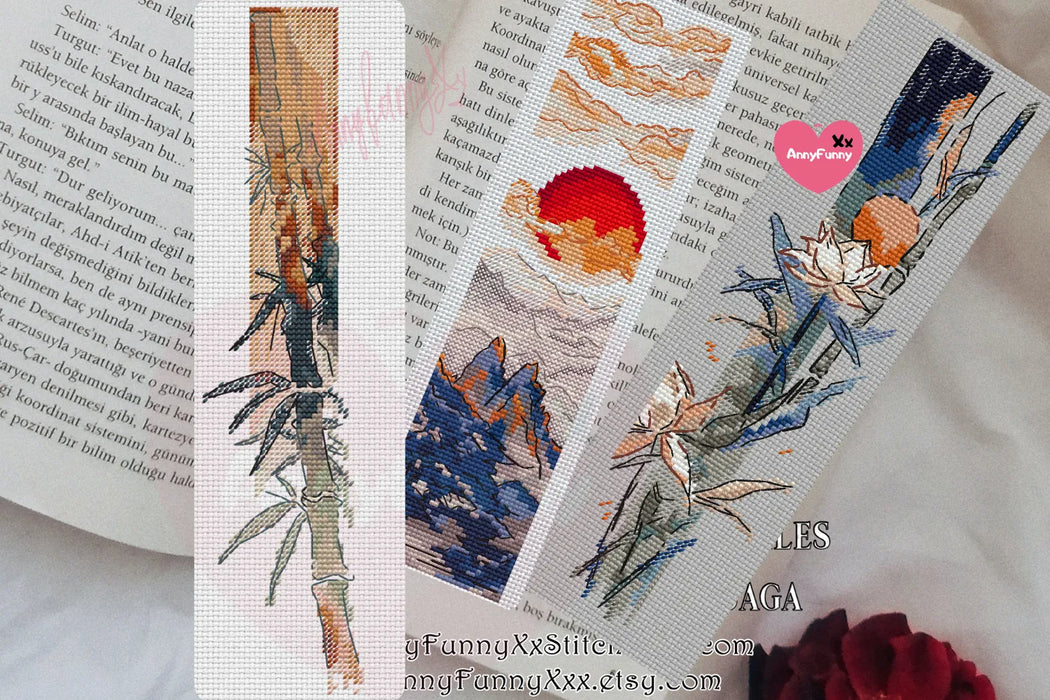 Bookmark. Celestial Symphony of Mountains - PDF Cross Stitch Pattern